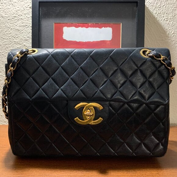 Chanel Classic Maxi Flap Quilted Lambskin Shoulder Bag - Picture 1 of 6